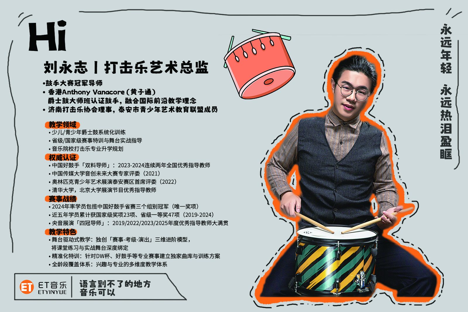 刘永志 · 打击乐艺术总监｜ET 音乐师资形象墙